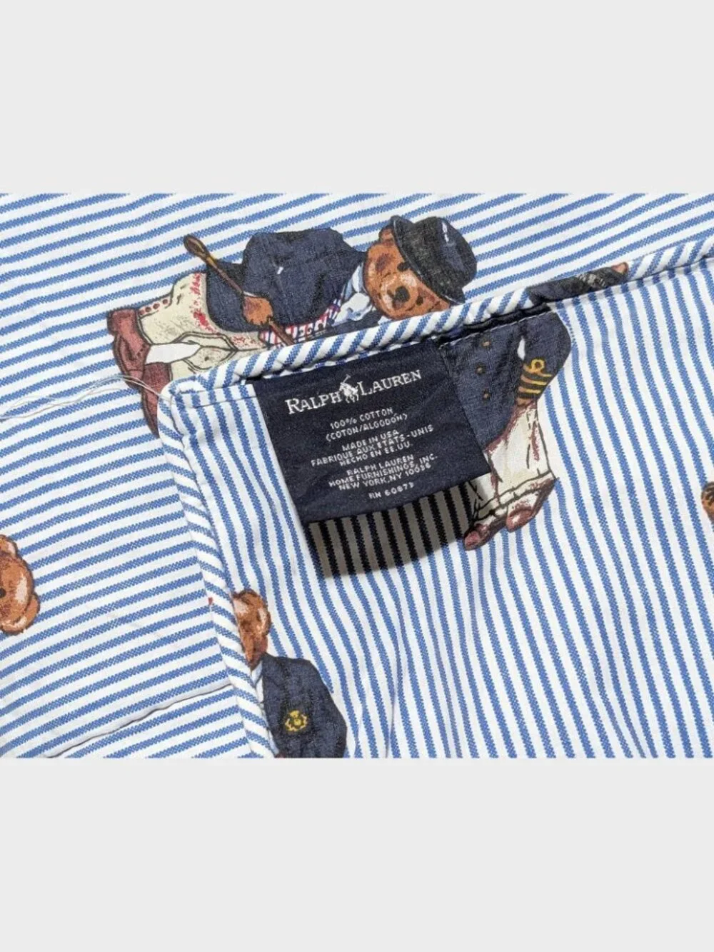 RARE VTG USA Ralph Lauren Polo Twin Comforter Teddy Bear All Over Print